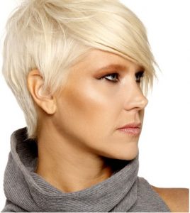Short Straight Casual Hairstyle with Side Swept Bangs