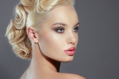 Young Woman Blonde Evening Hairstyle