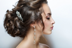Evening Hairstyle with bun and jewlery